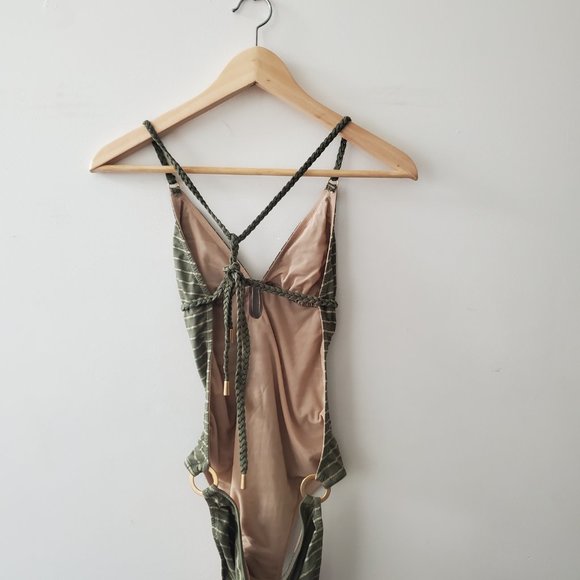 Gap Bathing Suit, Size XS, in Green and Gold - Picture 2 of 4